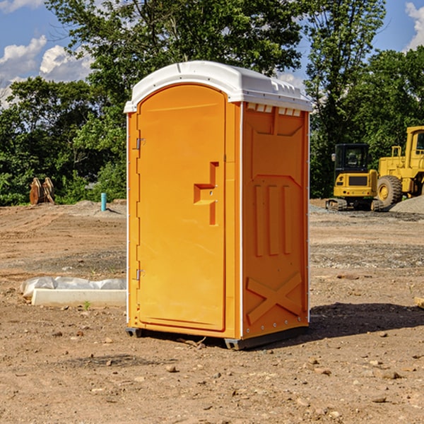 how often are the porta potties cleaned and serviced during a rental period in Rogersville